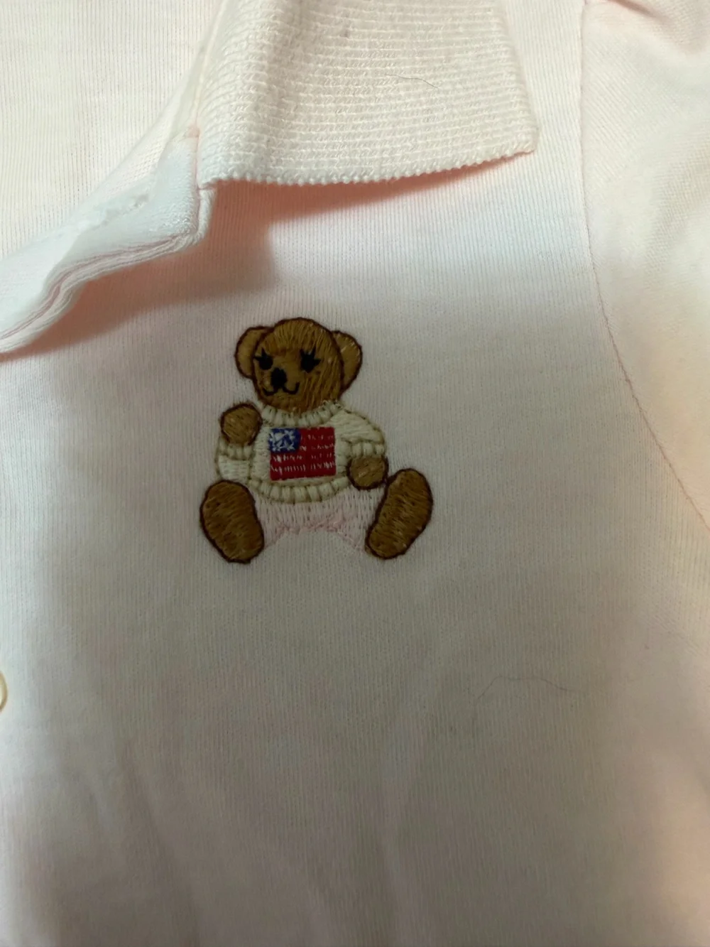 Ralph Lauren Light Pink Polo Dress with Embroidered Bear